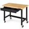 48-inch Wicker and Iron Workbench with 500 lbs Capacity and Smooth-Rolling Wheels